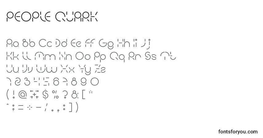 Czcionka PEOPLE QUARK – alfabet, cyfry, specjalne znaki