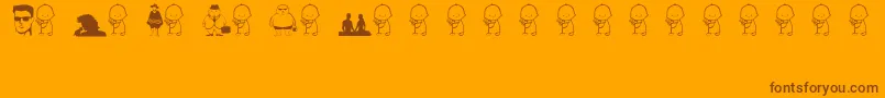 people-Schriftart – Braune Schriften auf orangefarbenem Hintergrund
