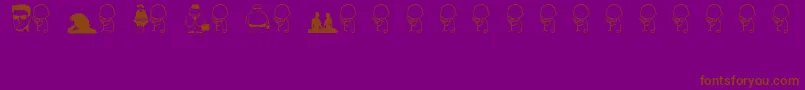 people Font – Brown Fonts on Purple Background