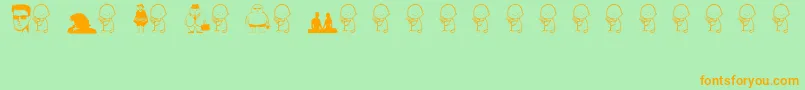 Więcej informacji o czcionce people Czcionka people – pomarańczowe czcionki na zielonym tle