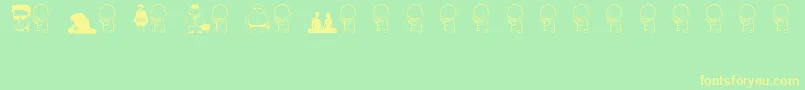 people Font – Yellow Fonts on Green Background