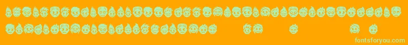 Czcionka Peoples – zielone czcionki na pomarańczowym tle