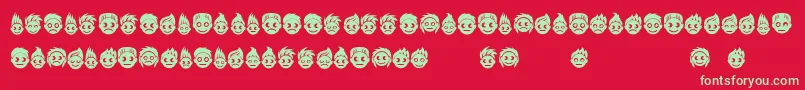 Peoples Font – Green Fonts on Red Background