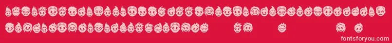 Peoples Font – Pink Fonts on Red Background