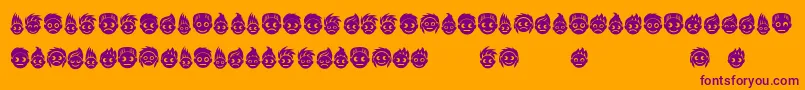 Peoples Font – Purple Fonts on Orange Background