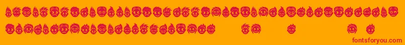 Peoples Font – Red Fonts on Orange Background