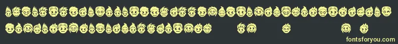 Peoples Font – Yellow Fonts on Black Background