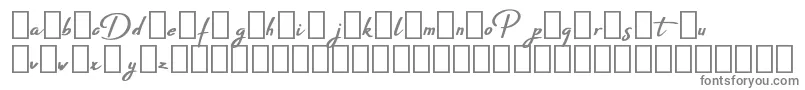 Pepitas Demo-fontti – harmaat kirjasimet valkoisella taustalla