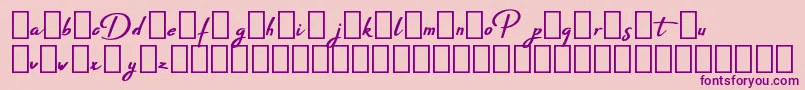 Pepitas Demo-Schriftart – Violette Schriften auf rosa Hintergrund