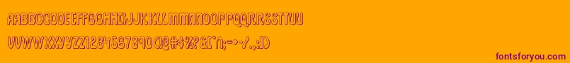 pepperland3d-Schriftart – Violette Schriften auf orangefarbenem Hintergrund