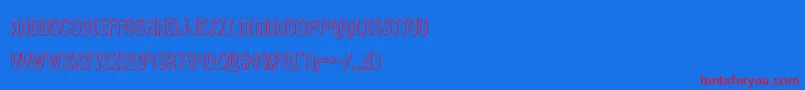 pepperland3d-fontti – punaiset fontit sinisellä taustalla