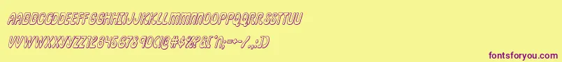 pepperland3dital Font – Purple Fonts on Yellow Background
