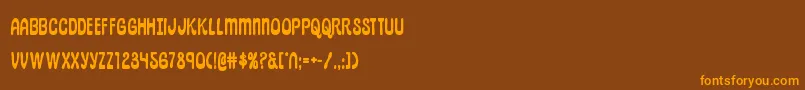 pepperlandbold-fontti – oranssit fontit ruskealla taustalla