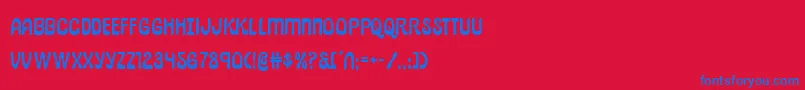 pepperlandexpand-Schriftart – Blaue Schriften auf rotem Hintergrund