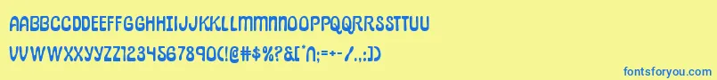 pepperlandexpand Font – Blue Fonts on Yellow Background