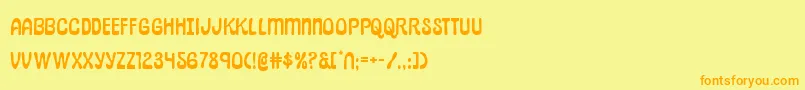 pepperlandexpand Font – Orange Fonts on Yellow Background