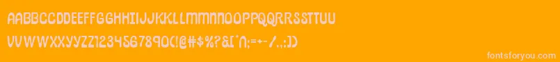 フォントpepperlandexpand – オレンジの背景にピンクのフォント