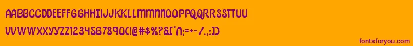 Fonte pepperlandexpand – fontes roxas em um fundo laranja