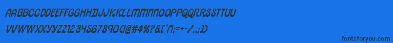 pepperlandexpandital Font – Black Fonts on Blue Background