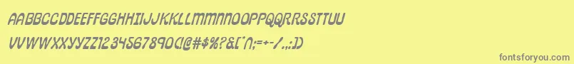 フォントpepperlandexpandital – 黄色の背景に灰色の文字