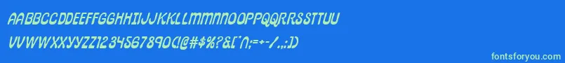 Шрифт pepperlandexpandital – зелёные шрифты на синем фоне