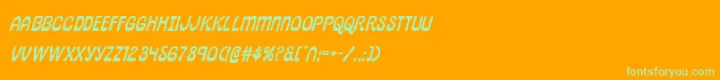 Шрифт pepperlandexpandital – зелёные шрифты на оранжевом фоне