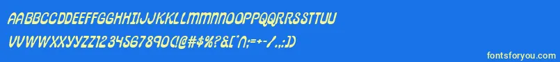 pepperlandexpandital Font – Yellow Fonts on Blue Background