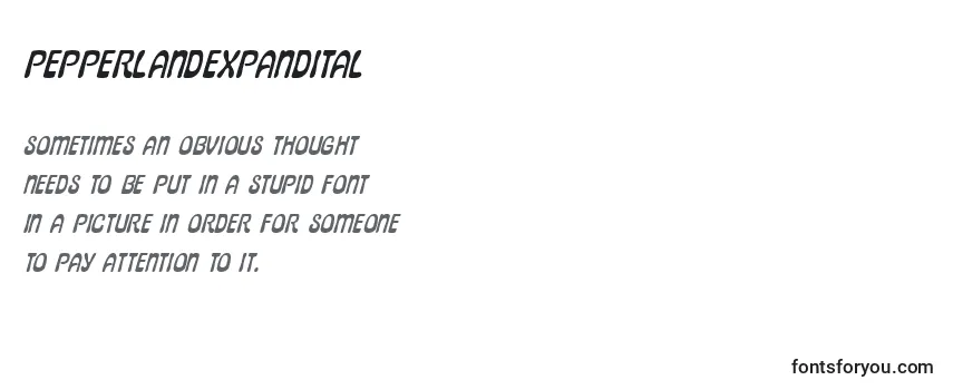 Review of the Pepperlandexpandital Font
