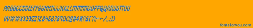 pepperlandital-Schriftart – Blaue Schriften auf orangefarbenem Hintergrund