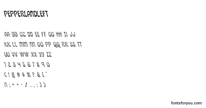 Schriftart Pepperlandleft – Alphabet, Zahlen, spezielle Symbole