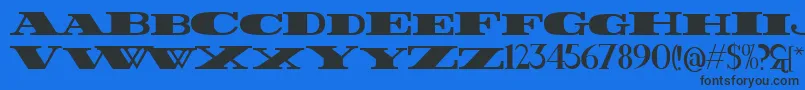 フォントFatest – 黒い文字の青い背景