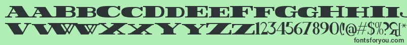 フォントFatest – 緑の背景に黒い文字
