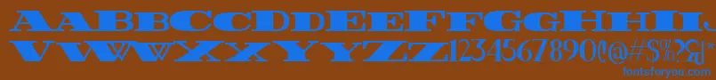 フォントFatest – 茶色の背景に青い文字