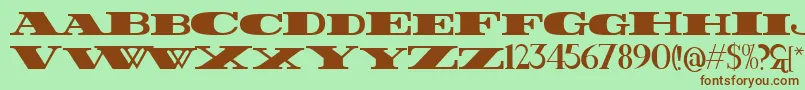 フォントFatest – 緑の背景に茶色のフォント