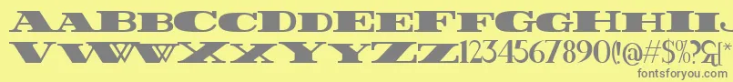 フォントFatest – 黄色の背景に灰色の文字