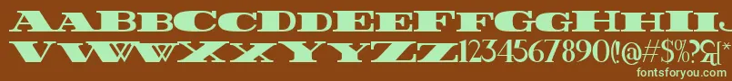 Fatest-fontti – vihreät fontit ruskealla taustalla