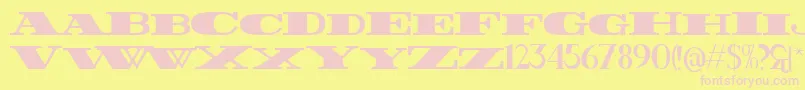 Fatest-fontti – vaaleanpunaiset fontit keltaisella taustalla