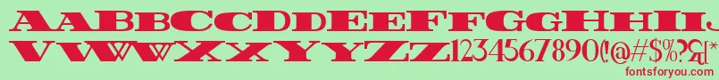 フォントFatest – 赤い文字の緑の背景
