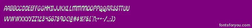 フォントpepperlandrotal – 紫の背景に緑のフォント