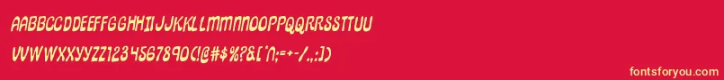フォントpepperlandrotal – 黄色の文字、赤い背景
