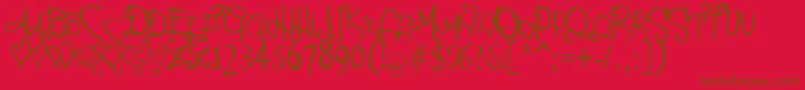 Percance Fatal Font – Brown Fonts on Red Background