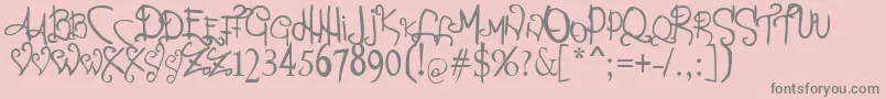 Percance Fatal-Schriftart – Graue Schriften auf rosa Hintergrund