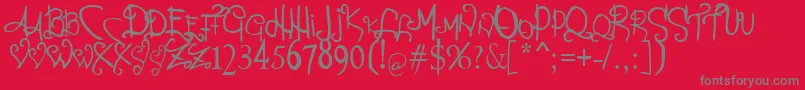 Percance Fatal Font – Gray Fonts on Red Background