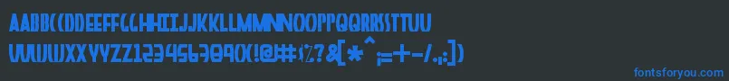 フォントPerceptual – 黒い背景に青い文字