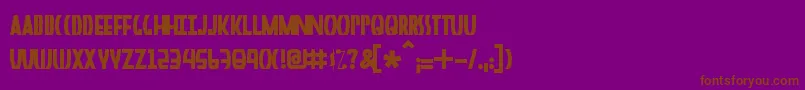 フォントPerceptual – 紫色の背景に茶色のフォント