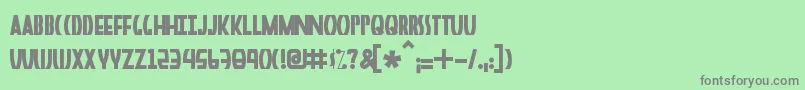 フォントPerceptual – 緑の背景に灰色の文字