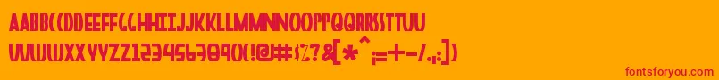 フォントPerceptual – オレンジの背景に赤い文字