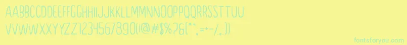 Perdana Font – Green Fonts on Yellow Background