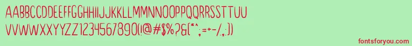 Perdana Font – Red Fonts on Green Background