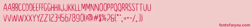 Perdana Font – Red Fonts on Pink Background